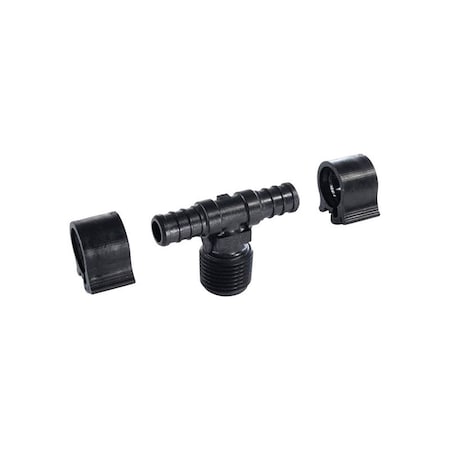 Pexlock Flair-It PEXLock 1/2 in. MPT X 1/2 in. D MPT PEX Tee with Clamps 30822
